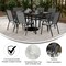 Merrick Lane Bardwell 7 Piece Outdoor Dining Table Set for 6 with Glass-Top Patio Table and 6 Stack Chairs with Flex Comfort Material